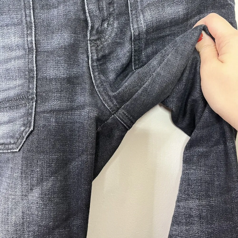 Closed Womens Francesca Moto Cropped Jeans Black Size 24 Zip Fly Denim ALTERED - Image 8