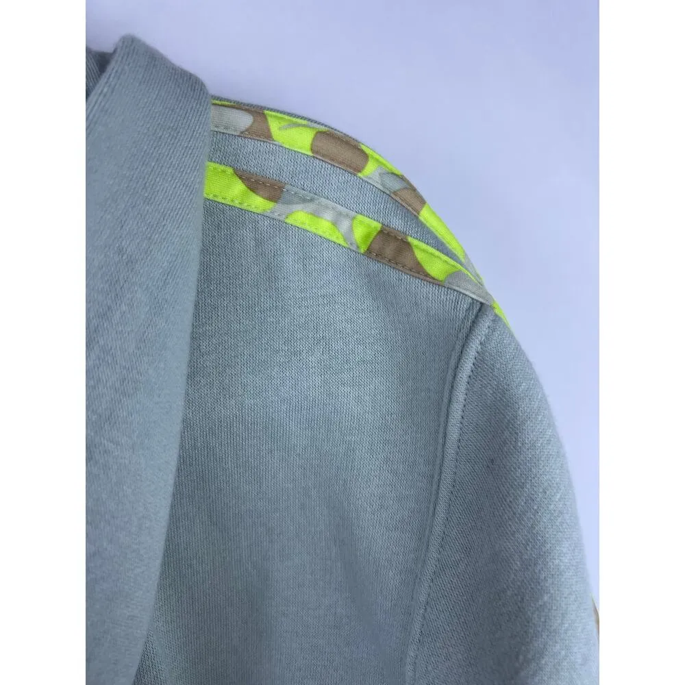 Adidas Wonder Sage Cropped Hoodie Camo Neon Stripe Cotton Blend Sweatshirt - Image 12