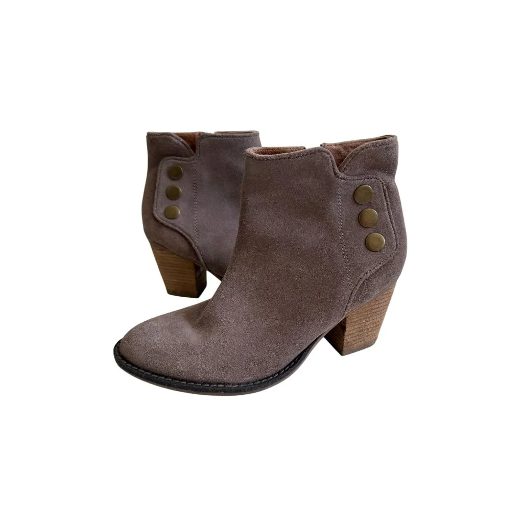 JEFFREY CAMPBELL Taupe Suede Ankle Booties Boots Size 8 - Image 8