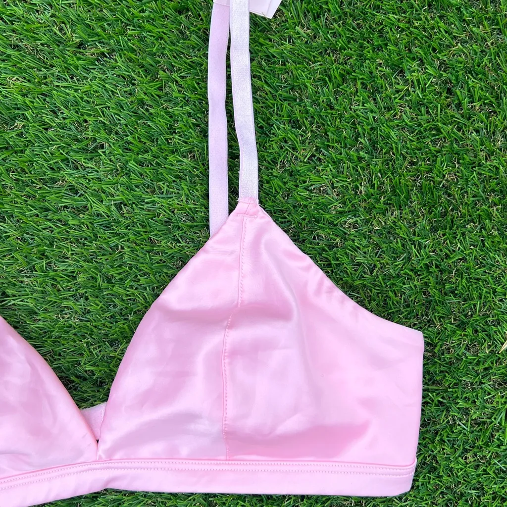Pink Satin bralette - Image 3