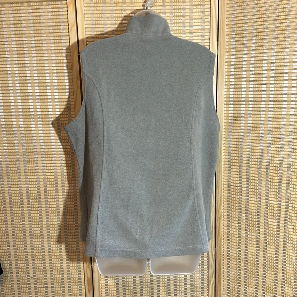 Land's End Gray Polartec Fleece Zip Front Vest Vintage 1990s Y2K XL/18 - Image 10