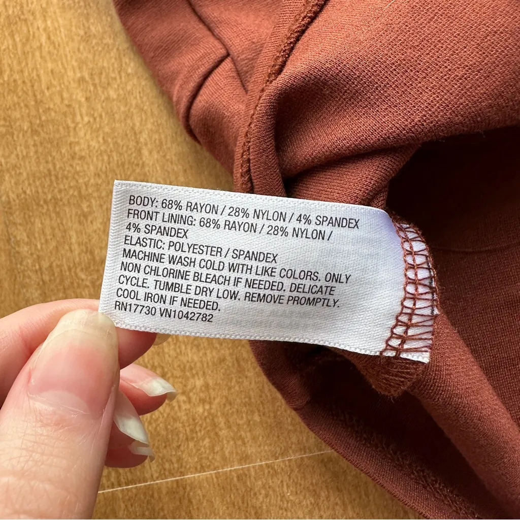 a new day Ponte Tube Top, Brown, Strapless Sweetheart Crop Top, Size Large - Image 14