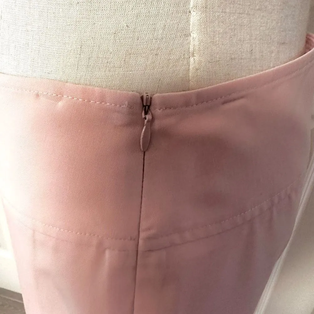 Theory wool pink pleated long pencil skirt - Image 8