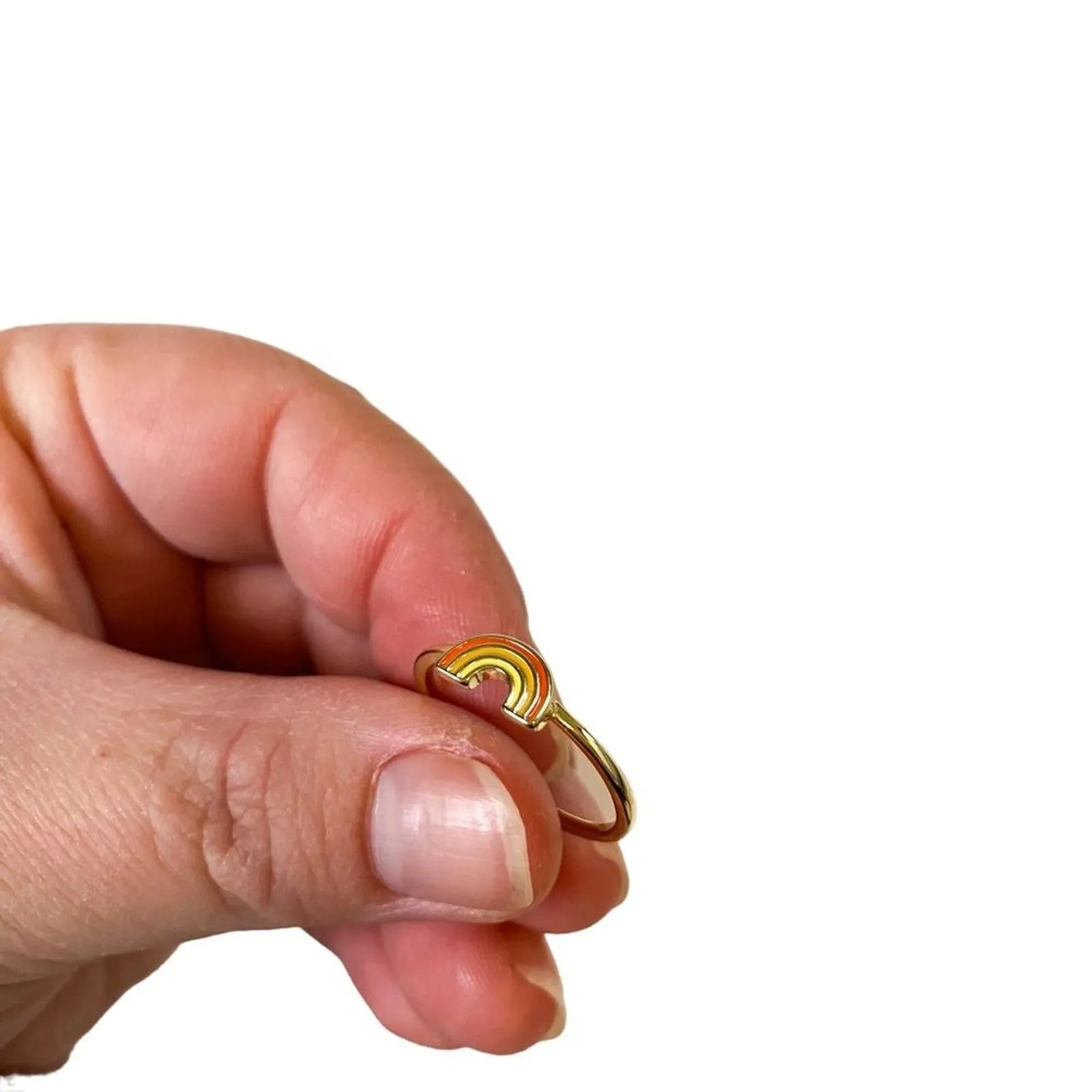 Pura Vida Gold Retro Rainbow Ring Set Trendy Boho Fashion Jewelry Stackable - Image 5