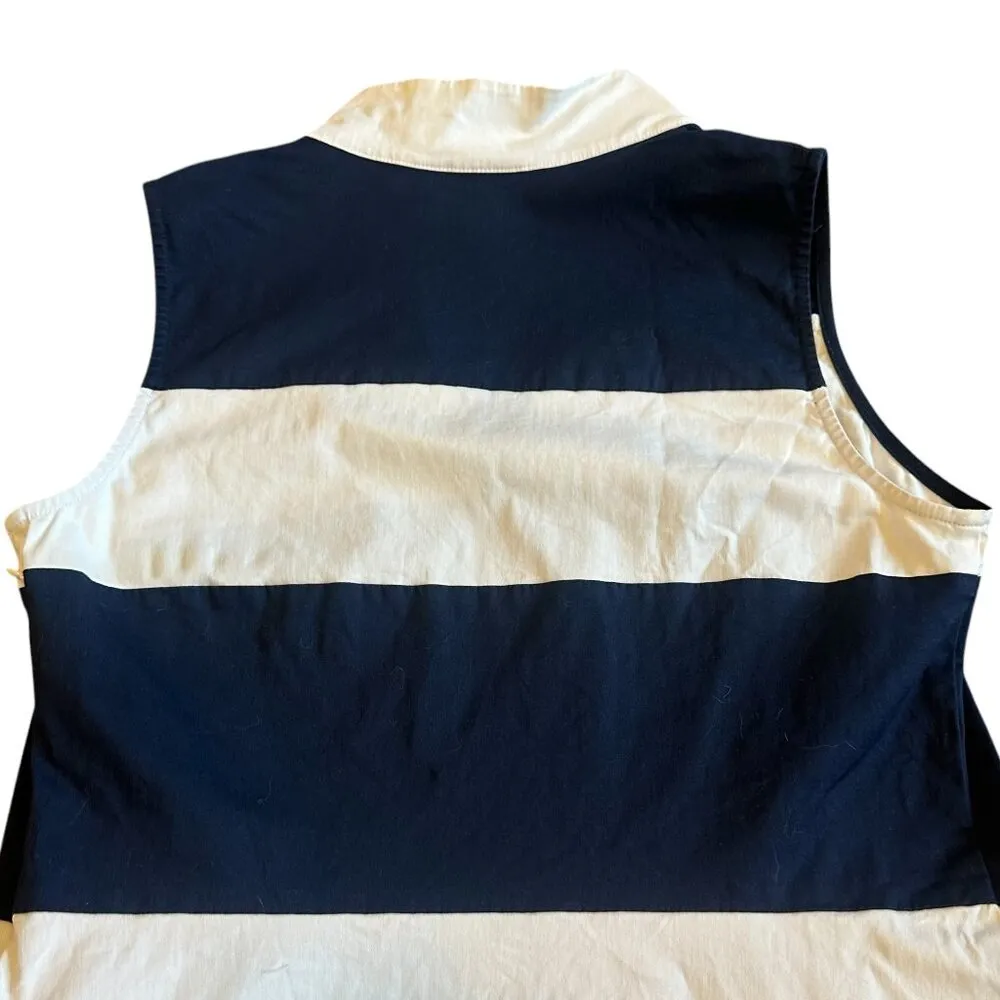 Sail to Sable STS Navy White Stripe Dress Sleeveless Sheath Size Small Women's - Image 7