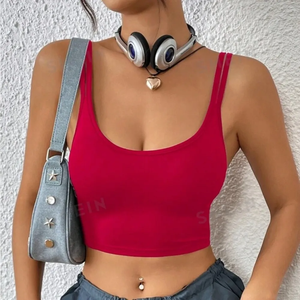 Red Cropped Tank Size M - Image 6