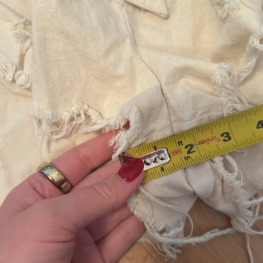 BDG Urban Outfitters Beige Button-Up Romper Medium - Image 6