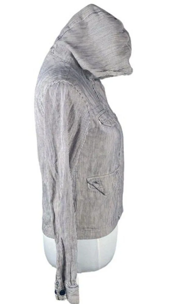 Nike 6.0 Striped Zip Up Hooded Jacket Blue White Size XSmall - Image 3