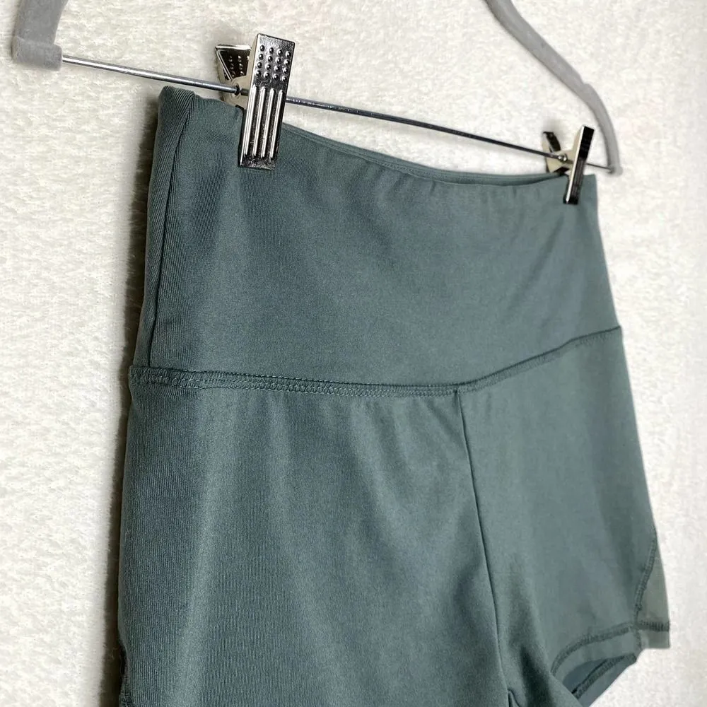 Balance Collection Athletic Workout Spandex Biker Shorts Gym Yoga Green Medium - Image 2