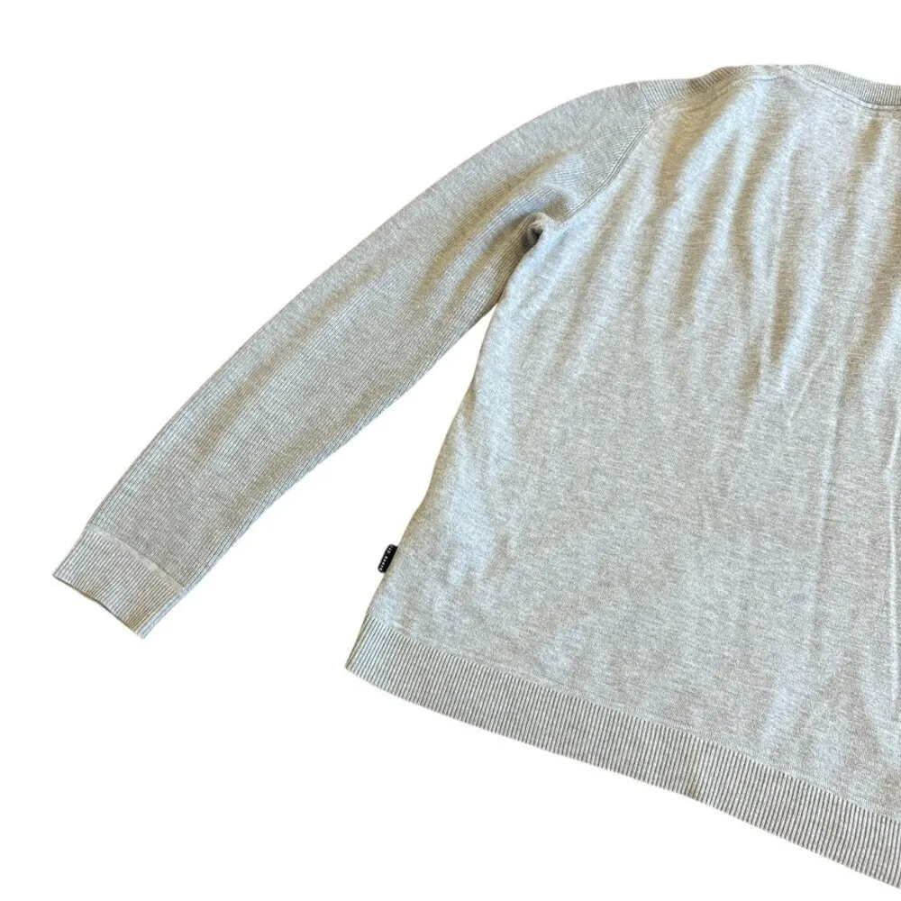 Ted Baker London Grey Pullover Sweater Stretch Ribbed Trim Crew Neck Size Large - Image 10