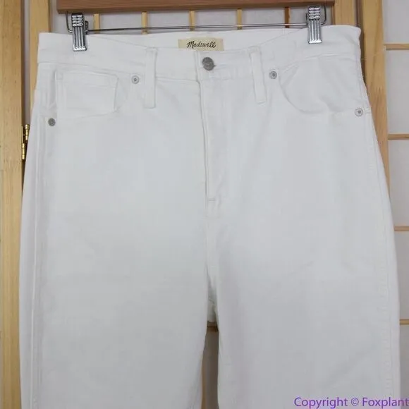 NEW Madewell 10" High-Rise‎ Skinny Jeans in Pure White, 32 - Image 5