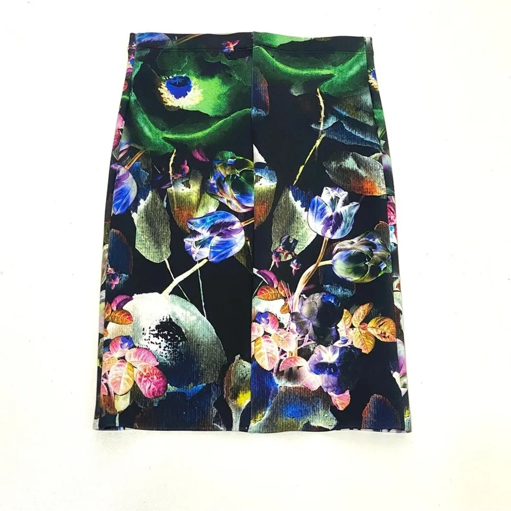 Clover Canyon Night Matador Stripe, Floral Pencil Skirt Black, White XS - Image 7