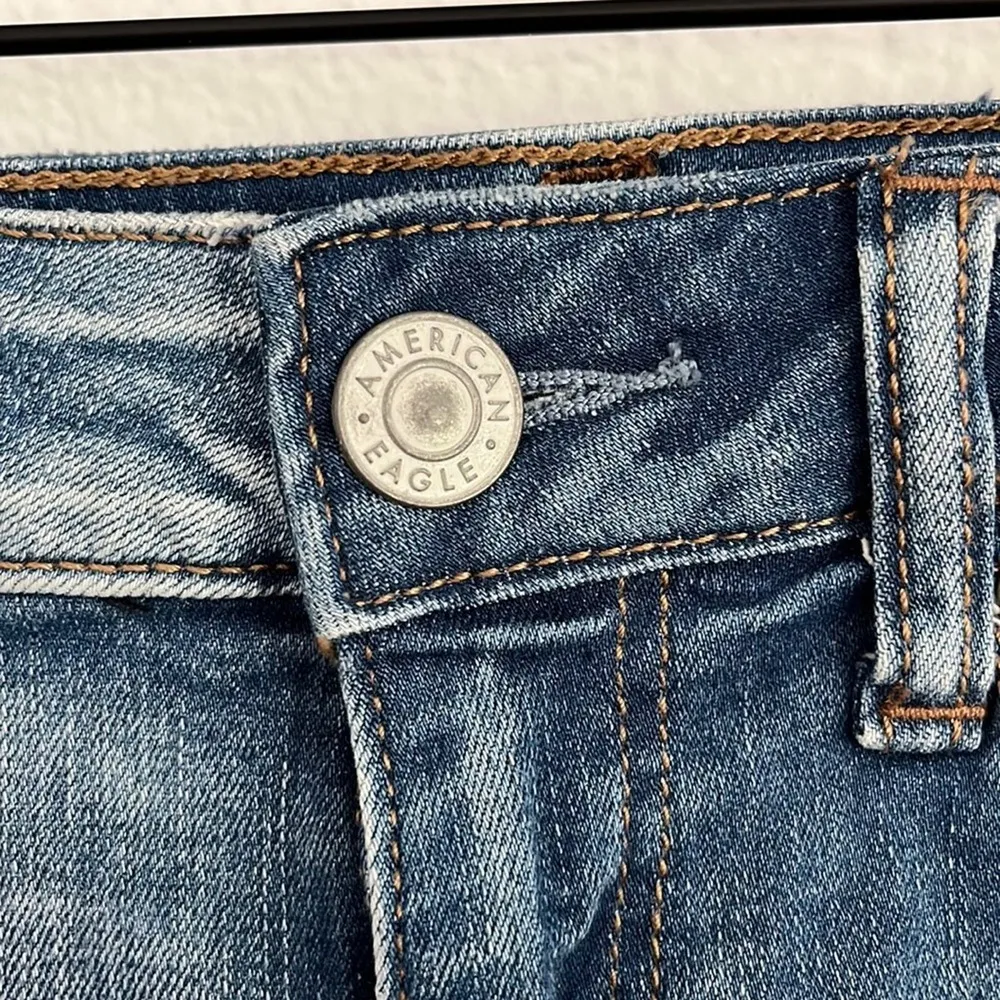 Womens Size 0 Hi-Rise Shortie Shorts Distressed Blue Jean Fray - Image 6