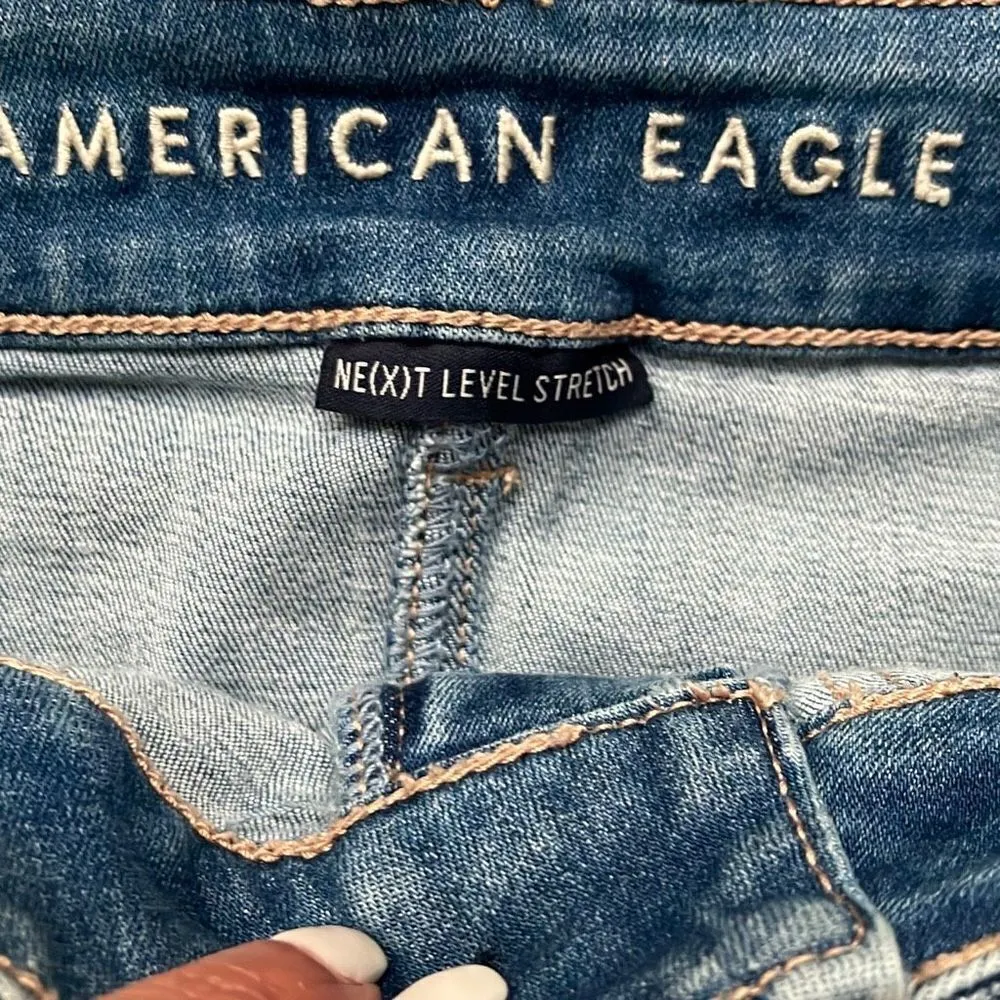 American‎ Eagle Denim Stretch Mini Skirt Size 0 - Image 3