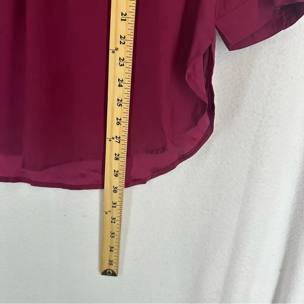 Bellatrix Long Sleeve Button Blouse 100% Silk Women’s Small Red - Image 9