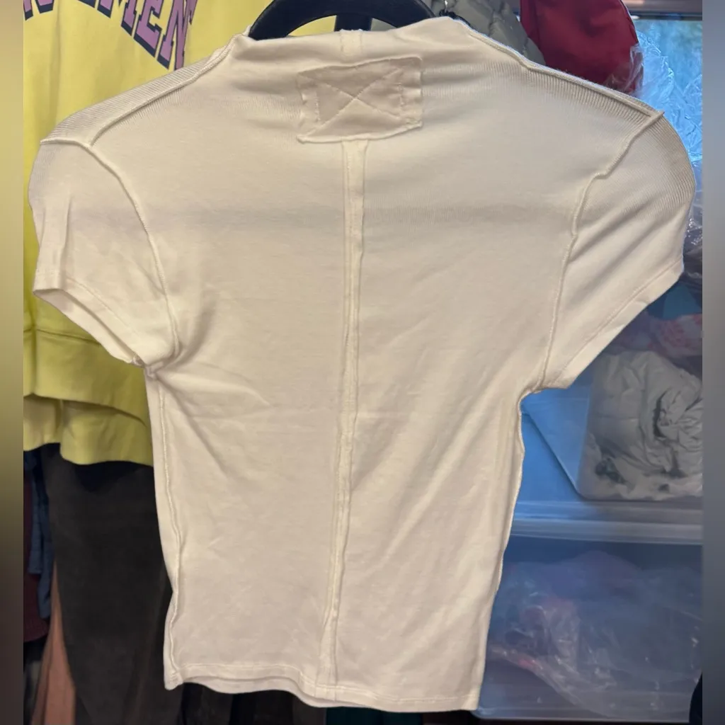 NWOT Free People We The Free Lola Tee - clean ivory white cream - XS - Image 13