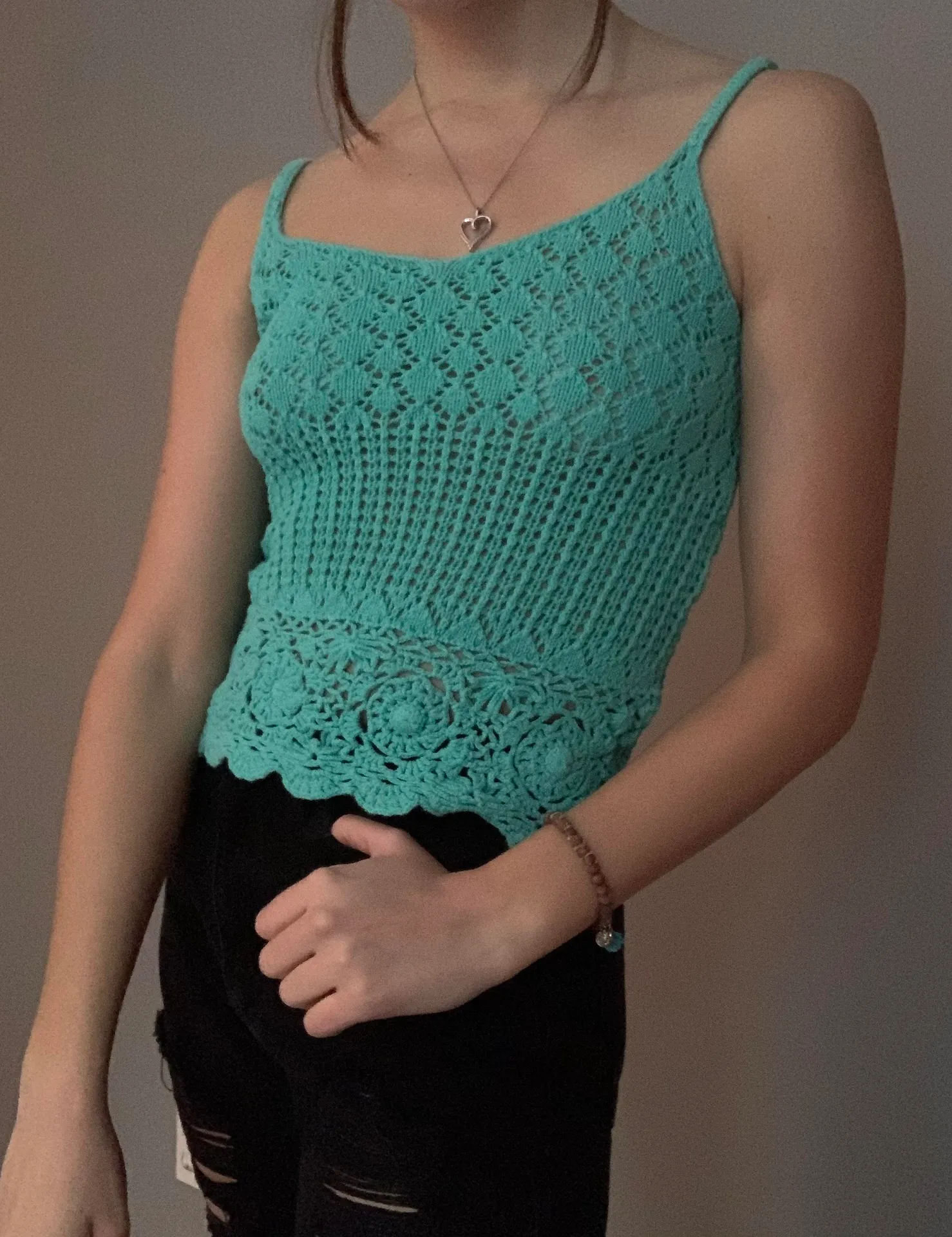Teal Sweater Tank Top - Image 2