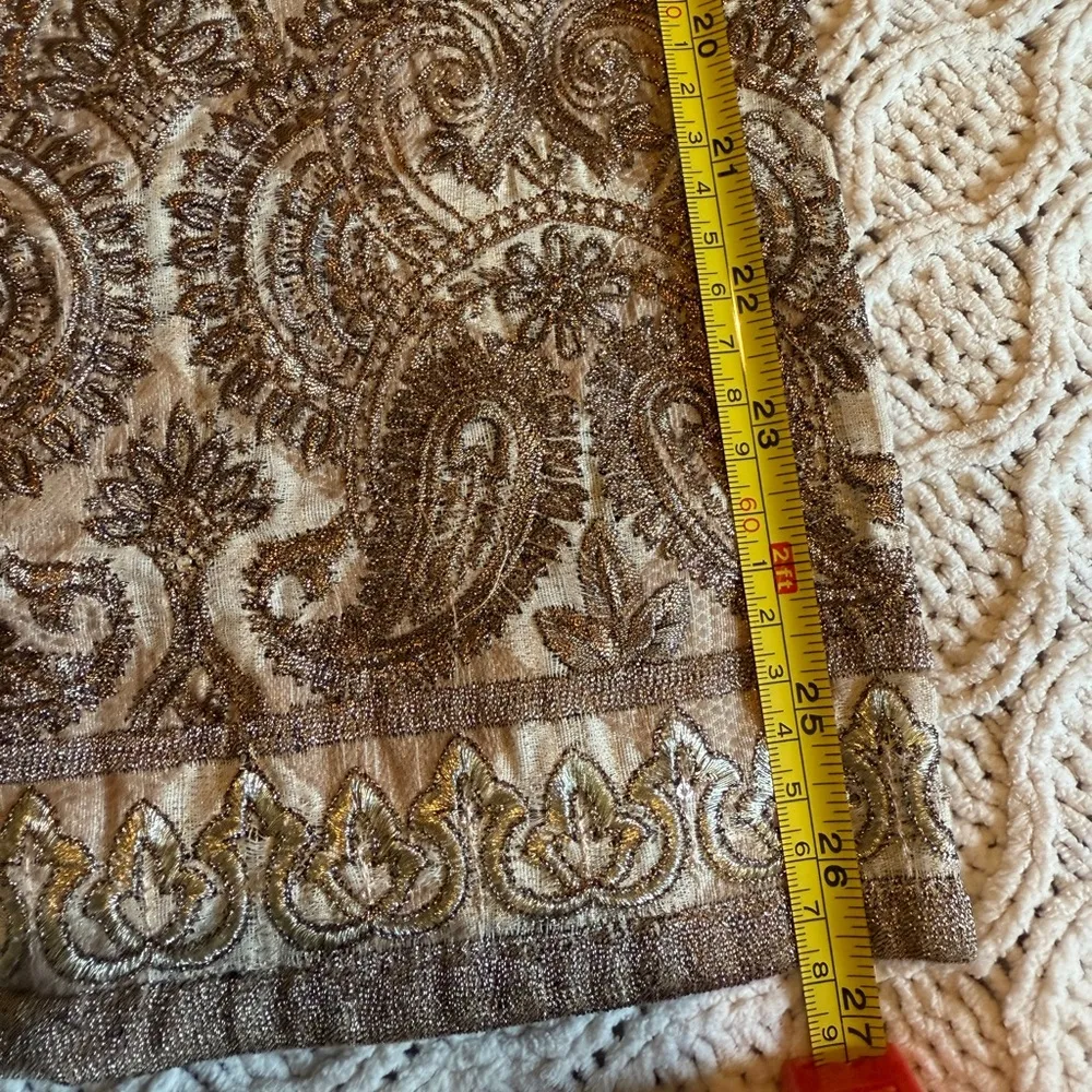 Limelight Elegant Beige and Brown Embroidered Dress size M - Image 11