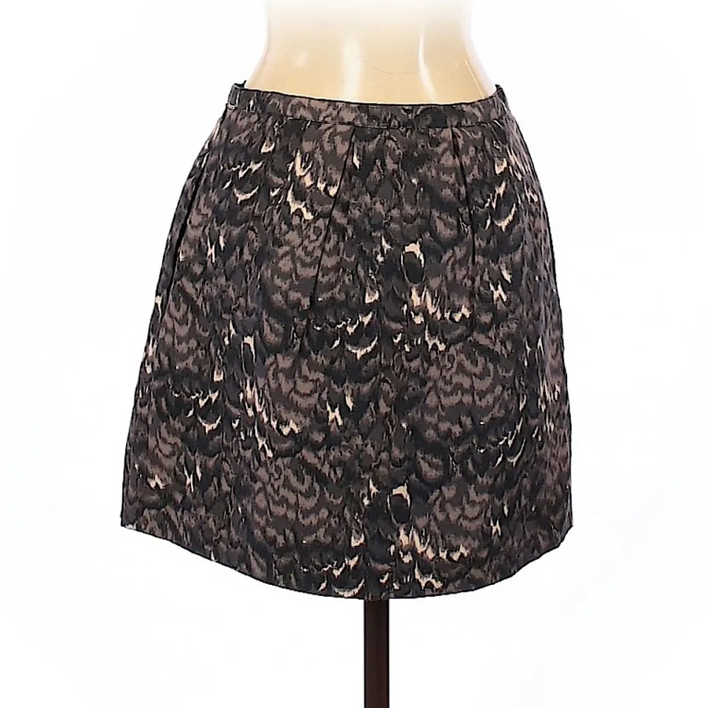Madewell Broadway & Broom Brown Silk Mini Skirt Size 0 - Image 2