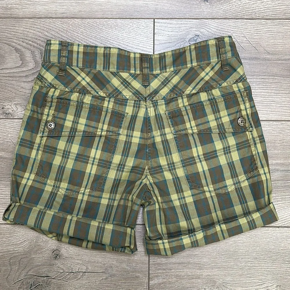 L.A.M.B‎ By Gwen Stefani 7” Green Plaid Mid Rise Shorts Size 0 - Image 3
