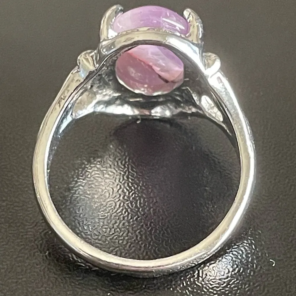 Amethyst Natural purple  silver ring size 7.5 - Image 4