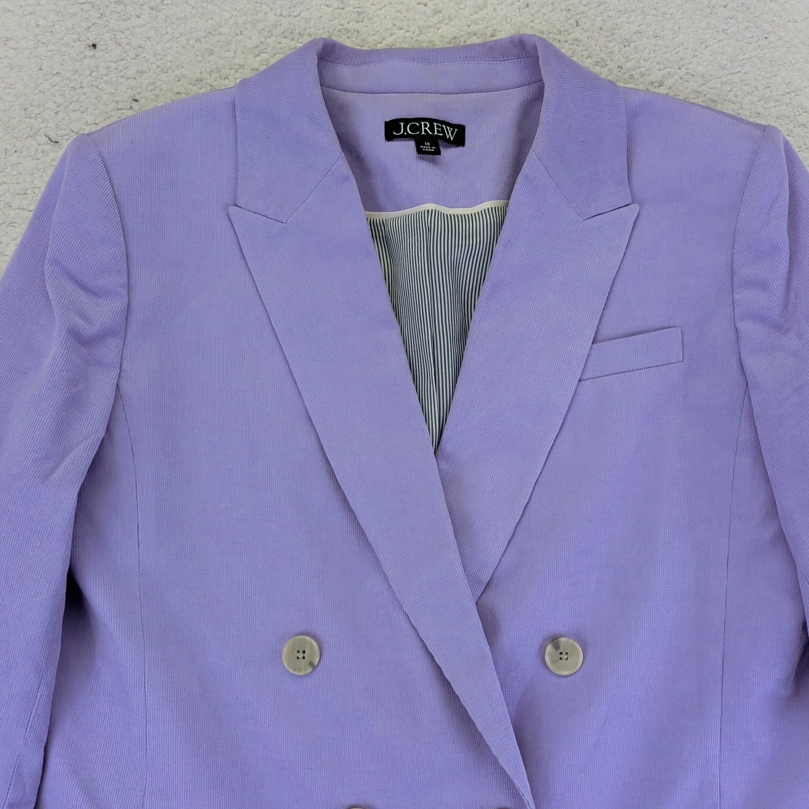 J Crew Double Breasted Alfie Blazer Jacket Lilac Lavender Corduroy Women's 10 - Image 7