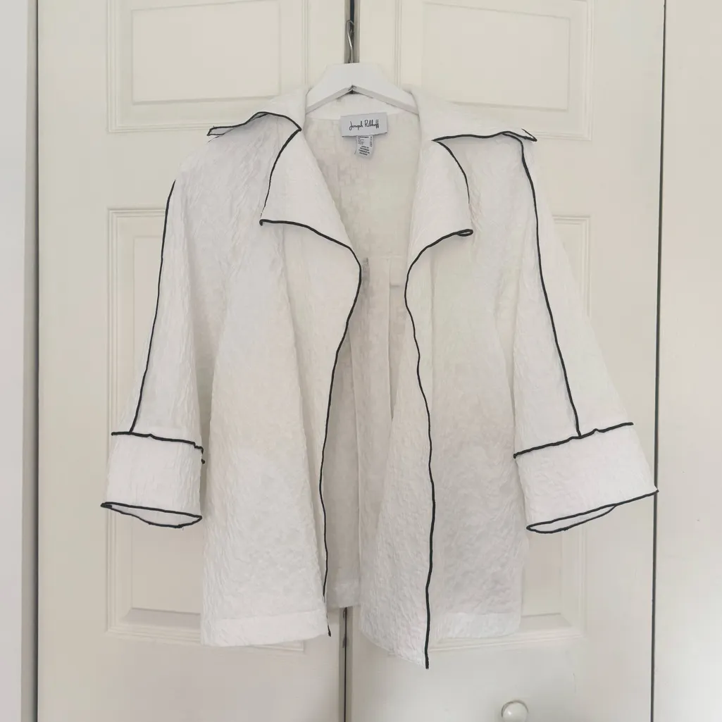 Joseph Ribkoff Contrast Trim Jacket LDS Jacket Black & White Style 212045 - Image 2