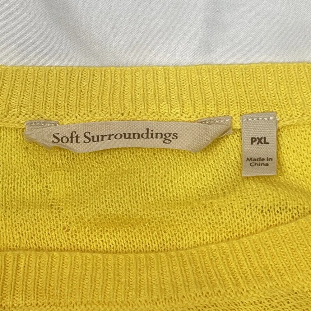 Soft Surroundings Womens Sweater Size PXL Lightweight Floral Yellow Boho - Image 8