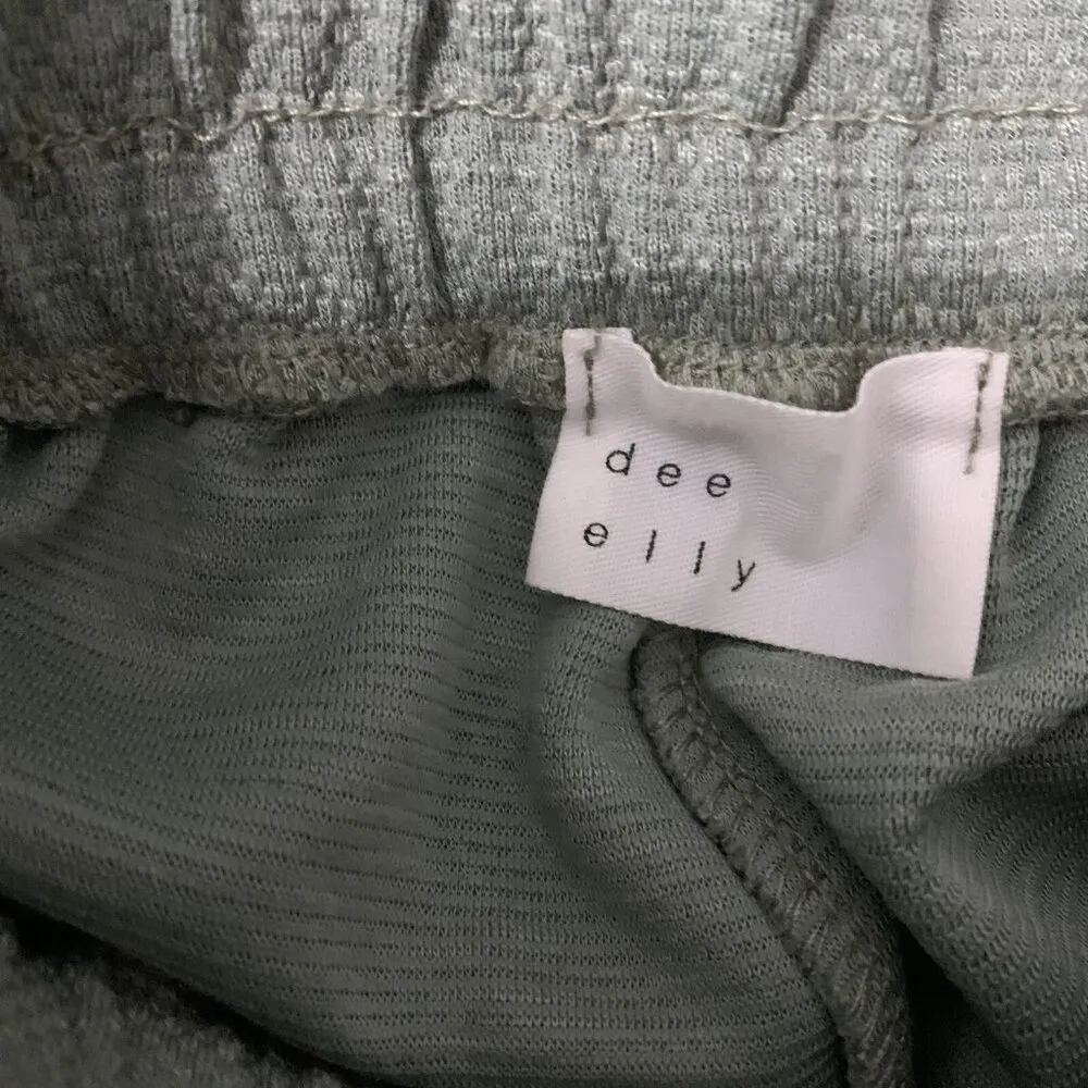 Dee Elly  Green Wide Leg Drawstring Waist Lounge Pants Small - Image 6