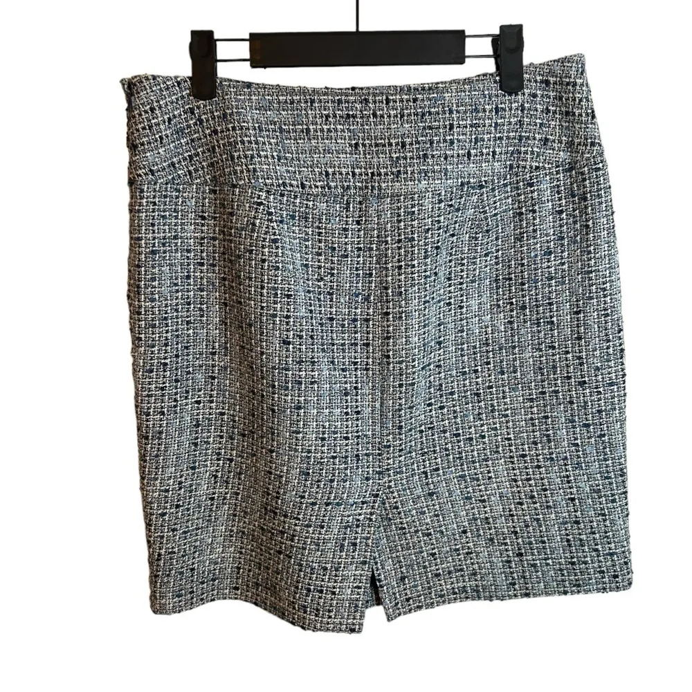 LOFT BLUE TWEED BOW SKIRT - Image 2
