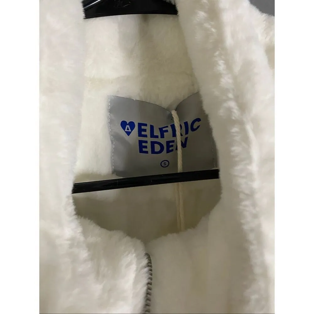 Aelfric Eden White Sherpa SEA Bones FishScale Zip Up Jacket Size Small NWT - Image 3