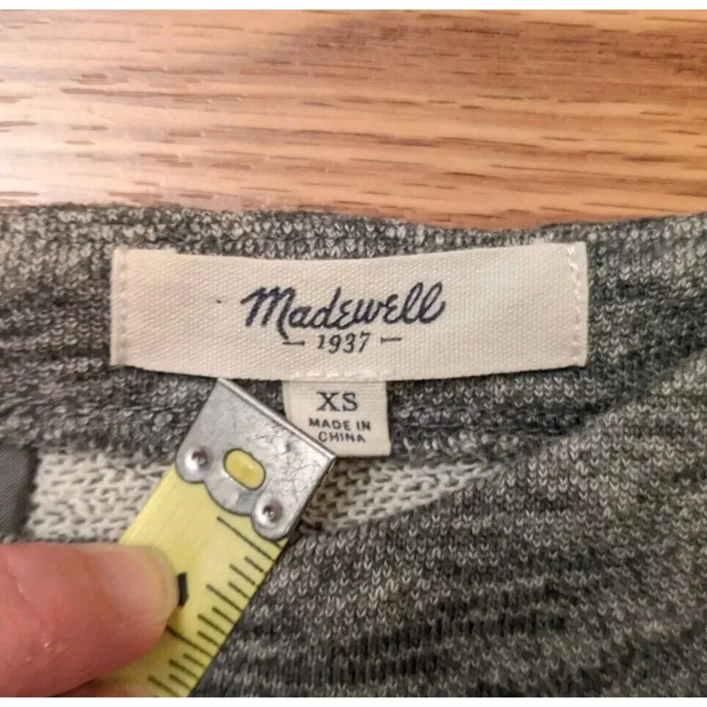 Madewell Women Sz XS Crew Neck Sweatshirt Back Zipper Casual Preppy Minimalist - Image 9