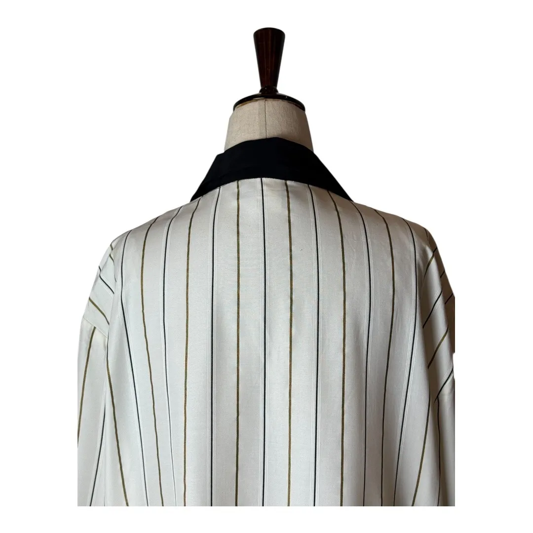 Alexis Blazer‎ Women XL White Black Striped Single Breasted Oversized Preppy - Image 4