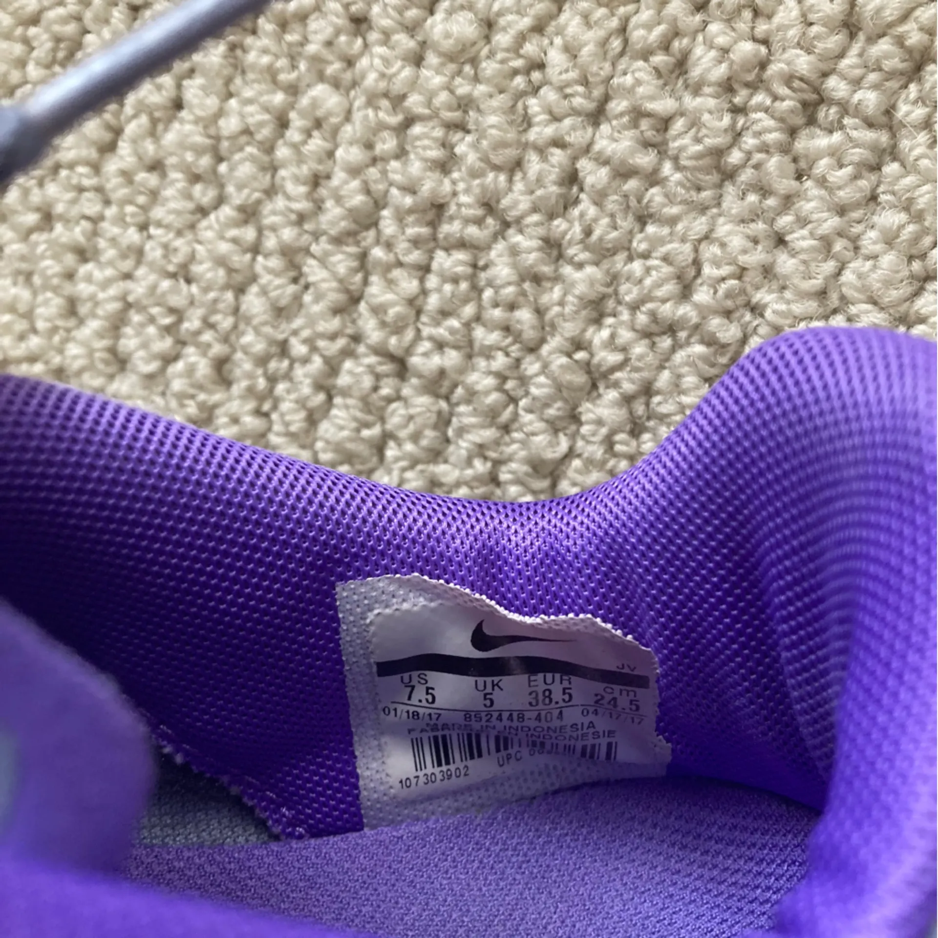 Nike FS Lite Run Women's Purple Grey Sneakers Size 7.5 GUC Run Train GUC - Image 7