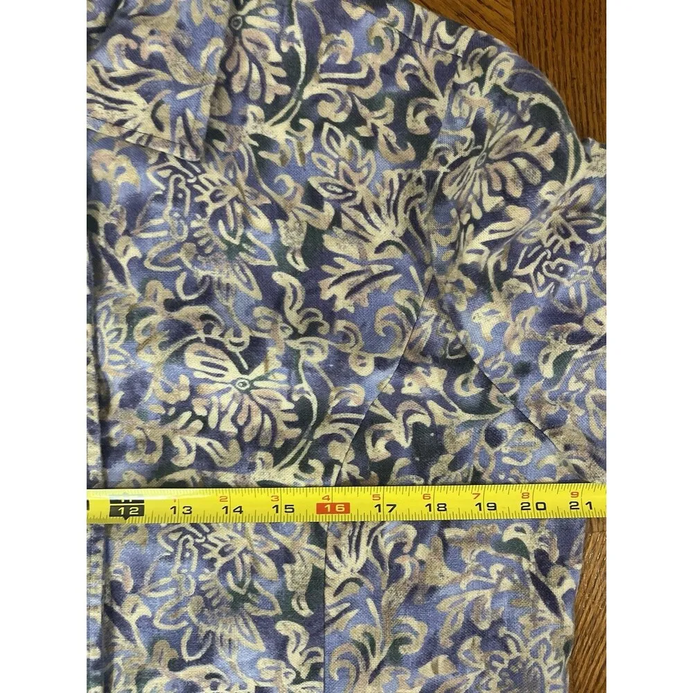 Coldwater Creek Linen Blend Blazer Sz Medium Purple Button Down Casual Jacket - Image 4