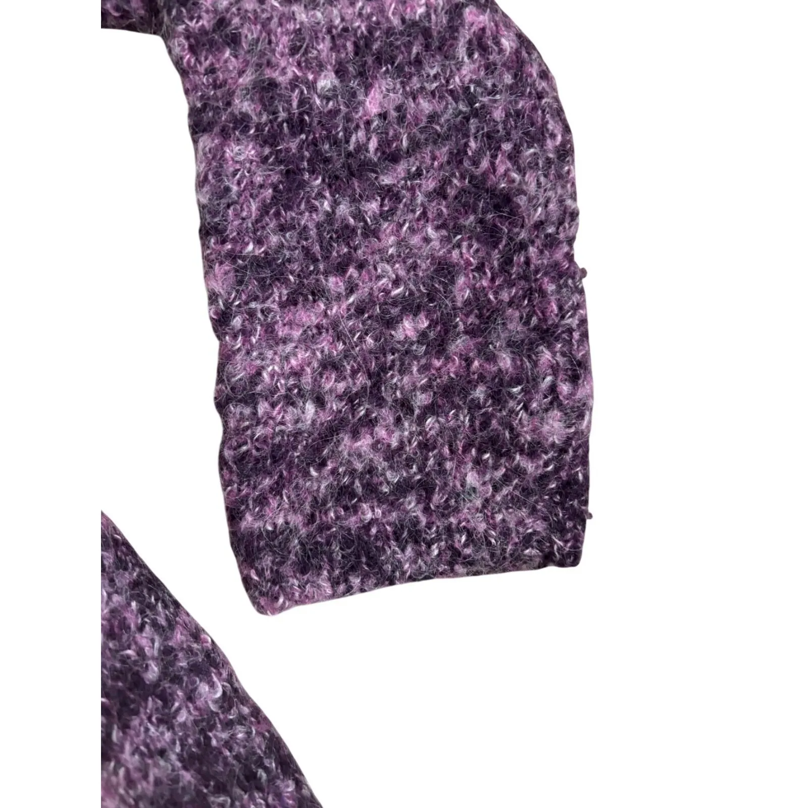 Laura Ashley Wool Mohair Blend Vintage Duster Marled Purple Size S CottageCore - Image 6