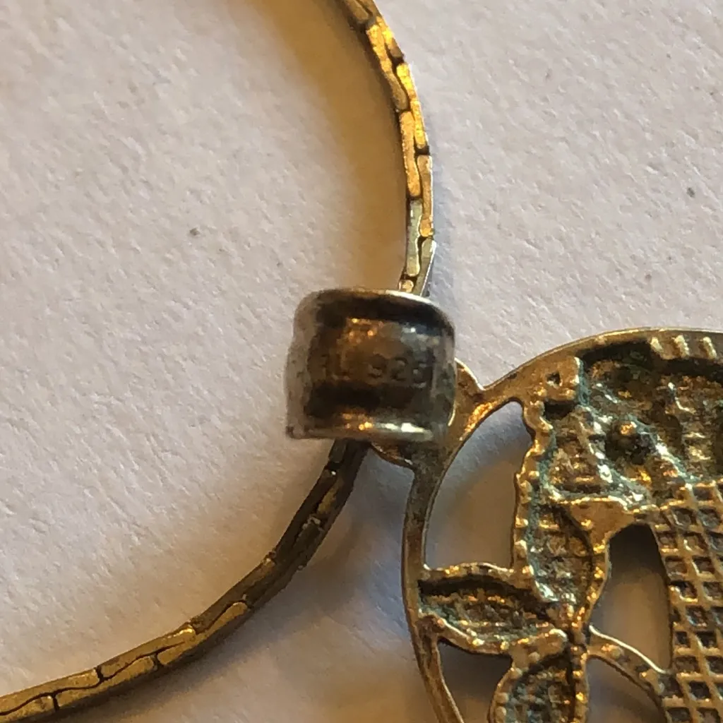 925 Gold Plated Sterling Silver I Love You Pendant Necklace - Image 7