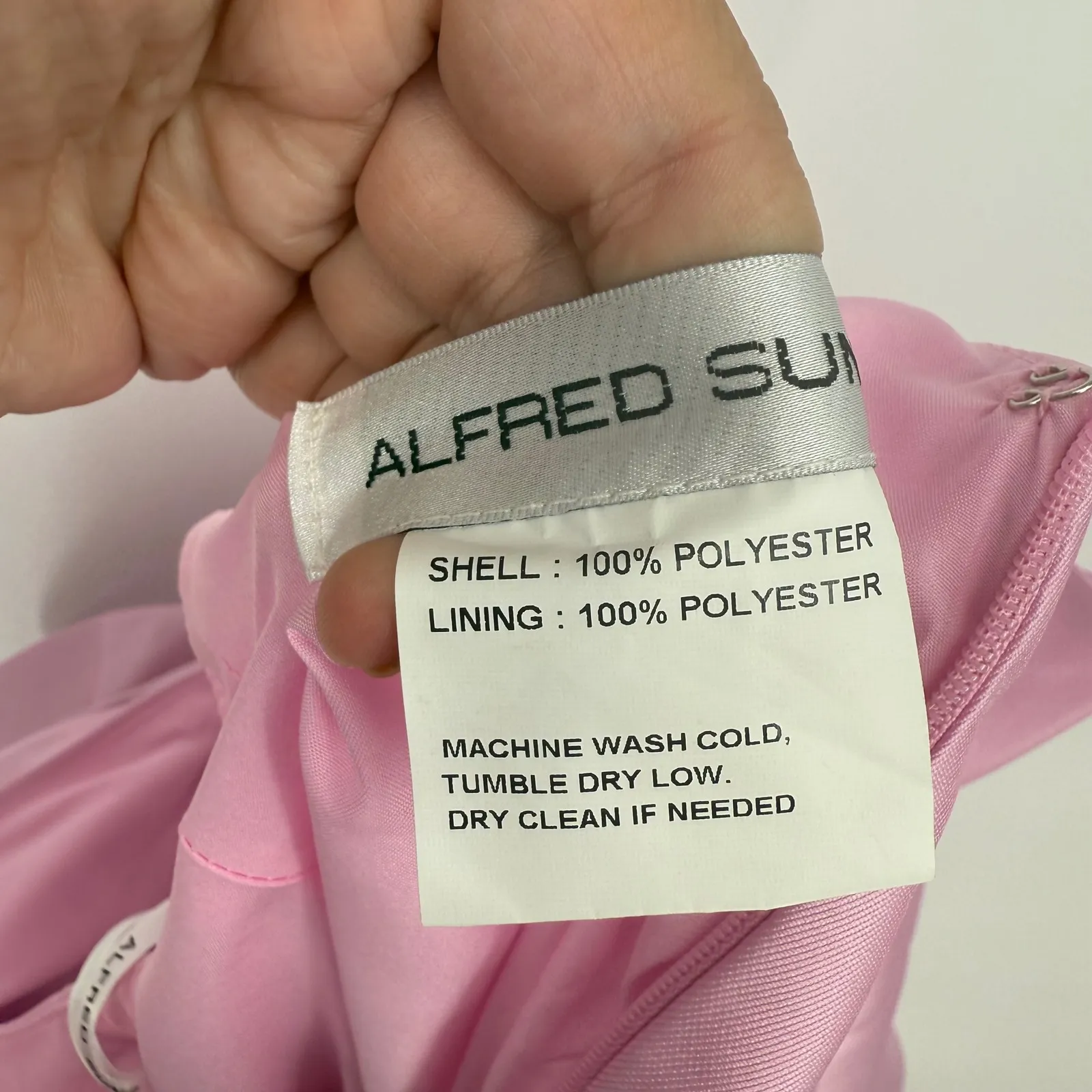 Alfred Sung Oversized Bow One-Shoulder Satin Column Maxi Dress In Powder Pink - Image 9