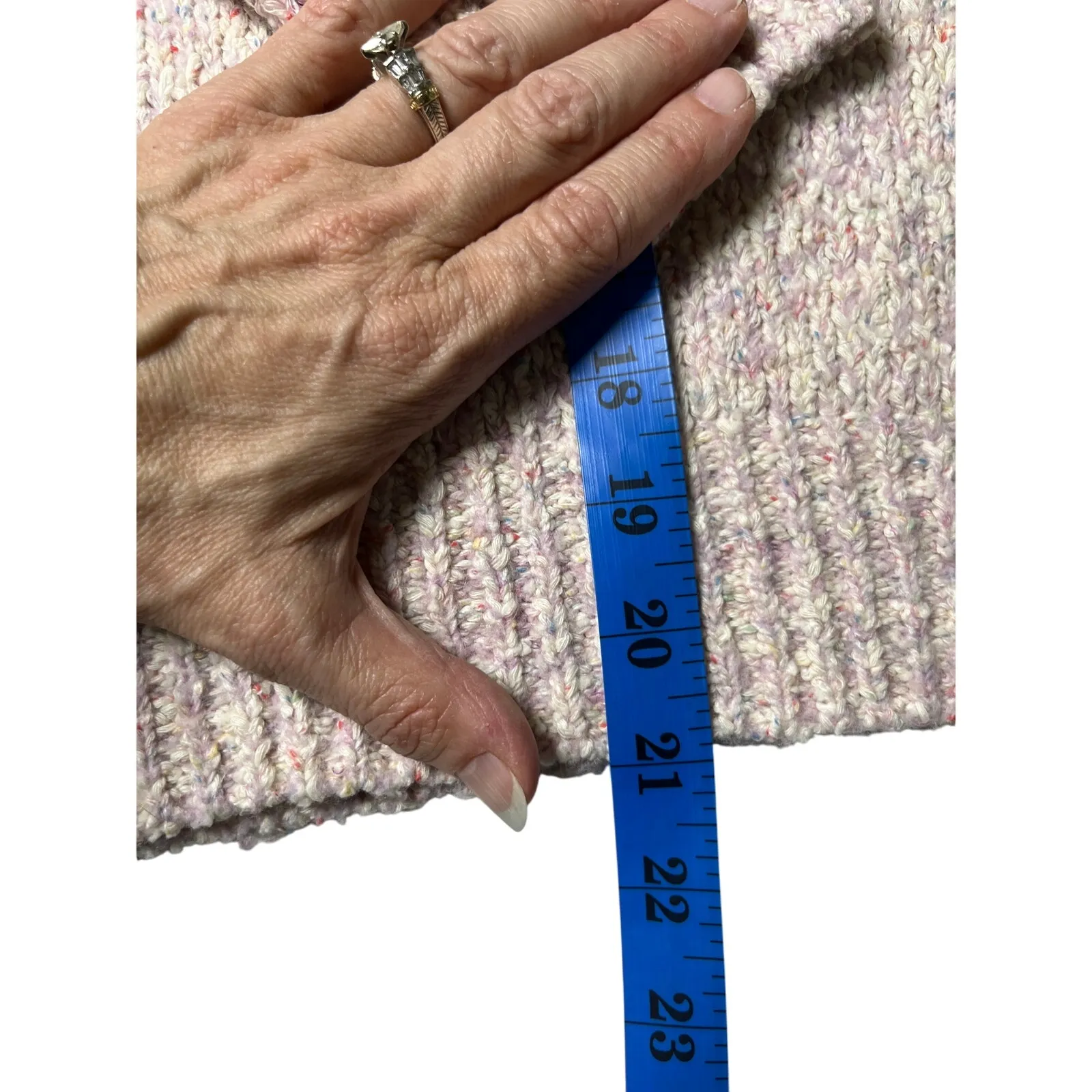 Anthropologie Sweater Small Pink Marled Knit Boxy Drop‎ Shoulder Pullover - Image 9