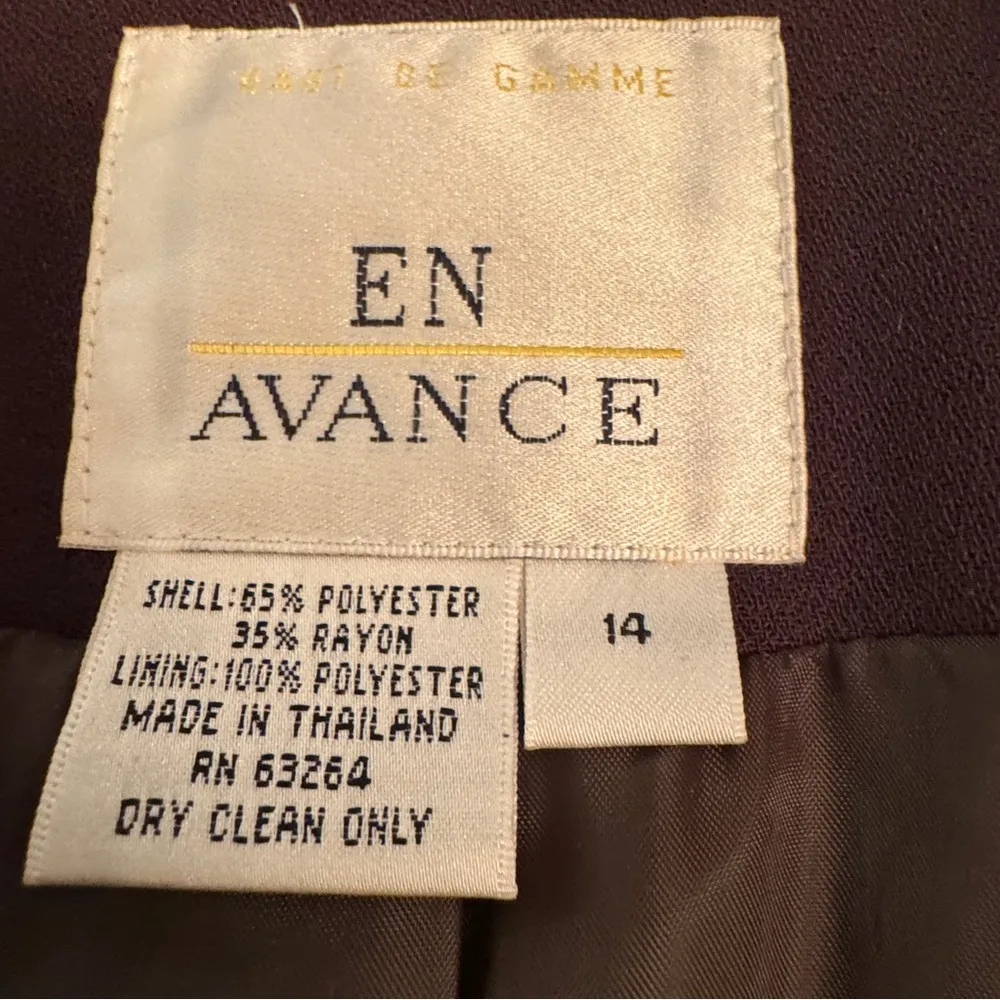 NWT Vintage En Avance Women's Size 14 2 Piece Skirt Suit Brown Gold Buttons - Image 10