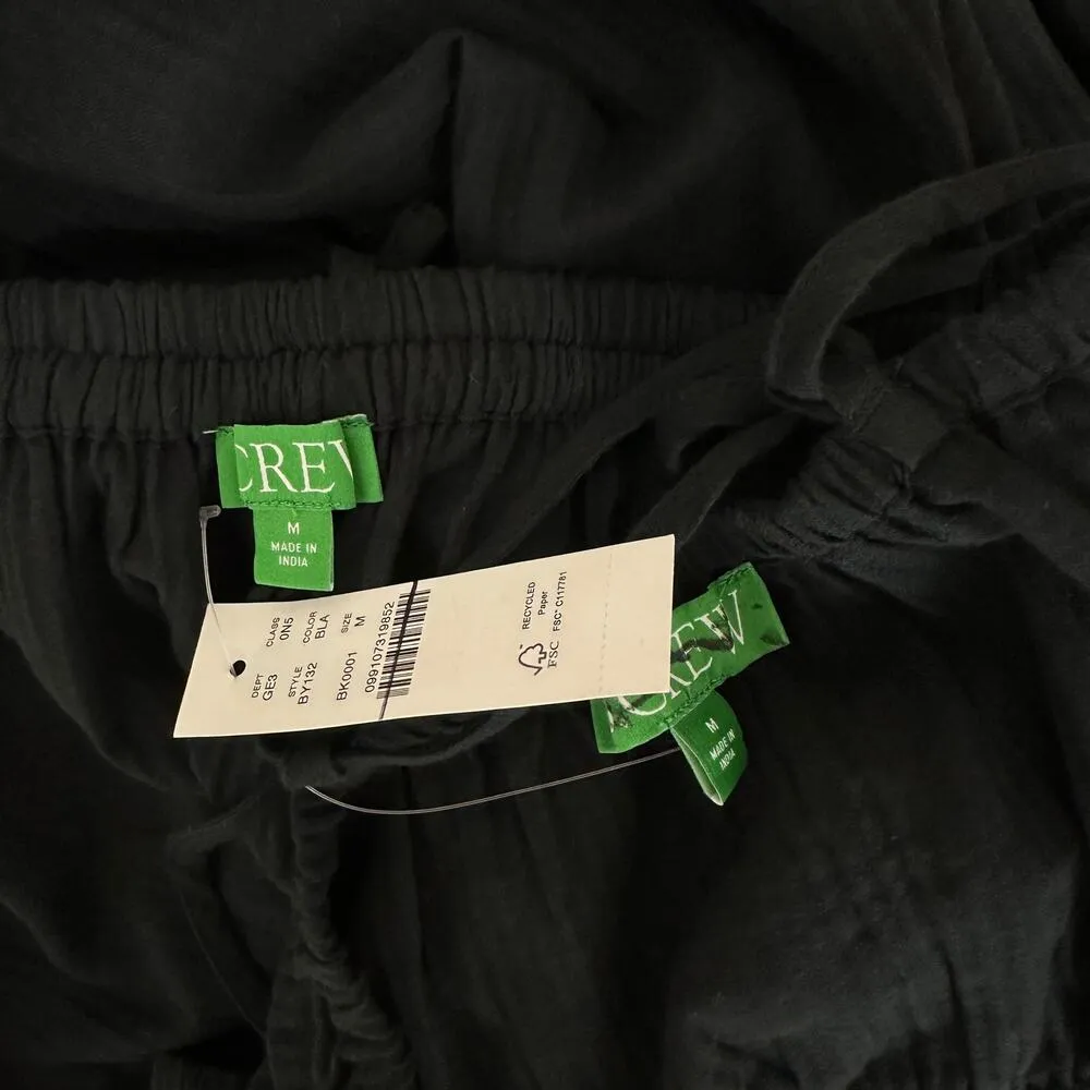 J.Crew Halter Top Skirt Set Airy Gauze Ruffle Resort Beach Boho Black Medium NWT - Image 5