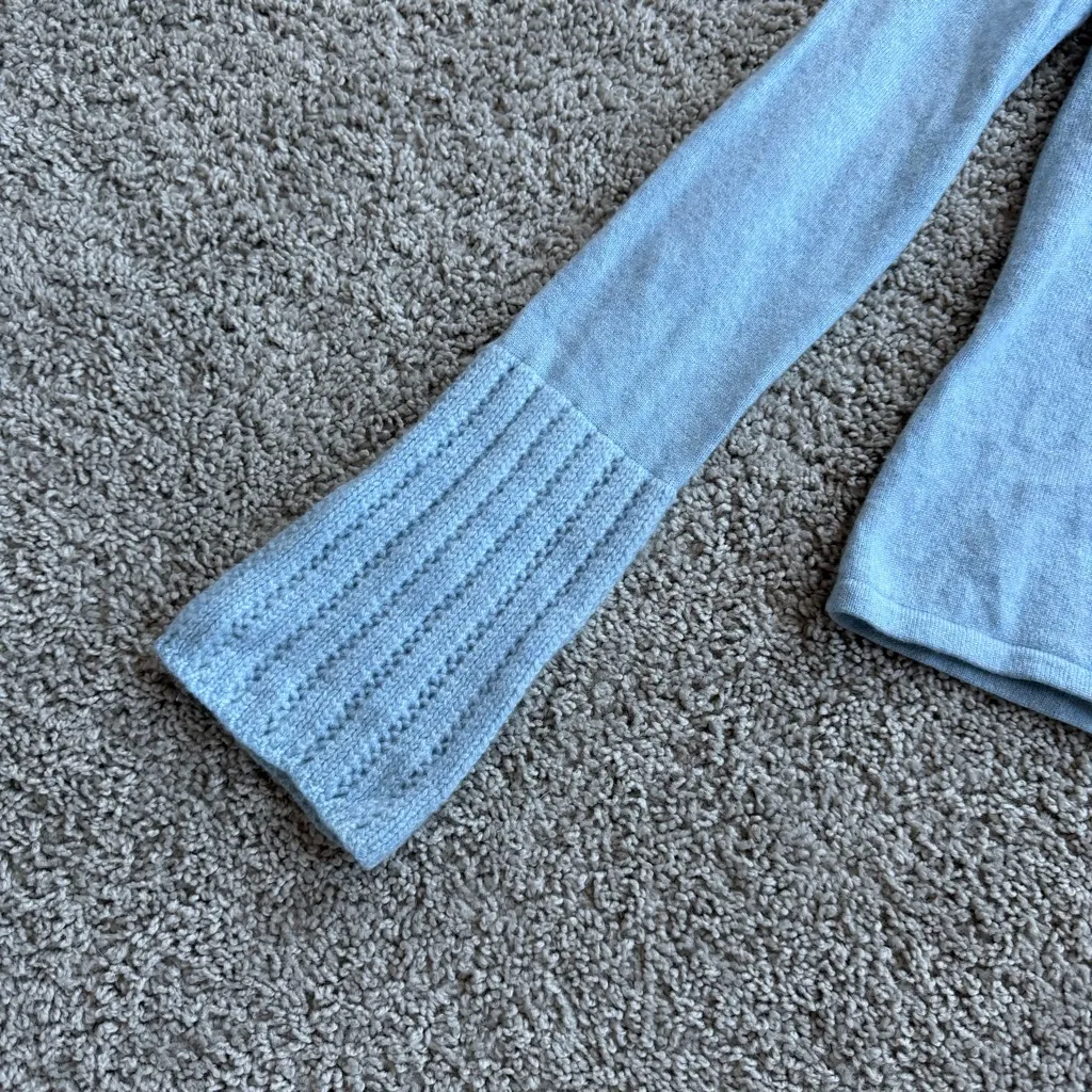 Autumn Cashmere Light Blue Off The Shoulder 100% Cashmere Sweater Size Small - Image 3