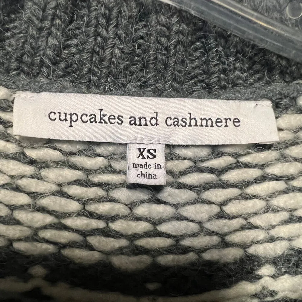 Cupcakes and Cashmere Fair Isle Womens Chunky Sweater XS Soft Cozy Boho Indie - Image 2