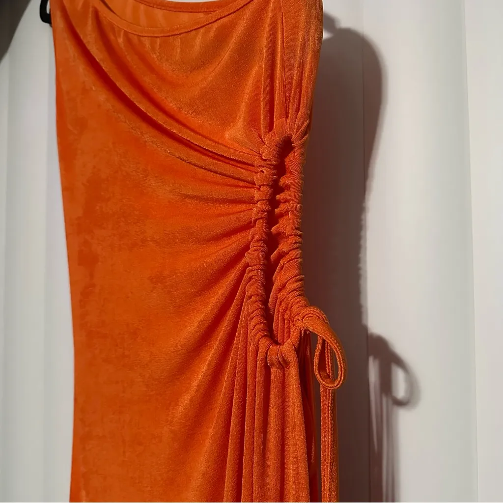 SHEIN Vibrant Orange One-Shoulder Dress - Image 3