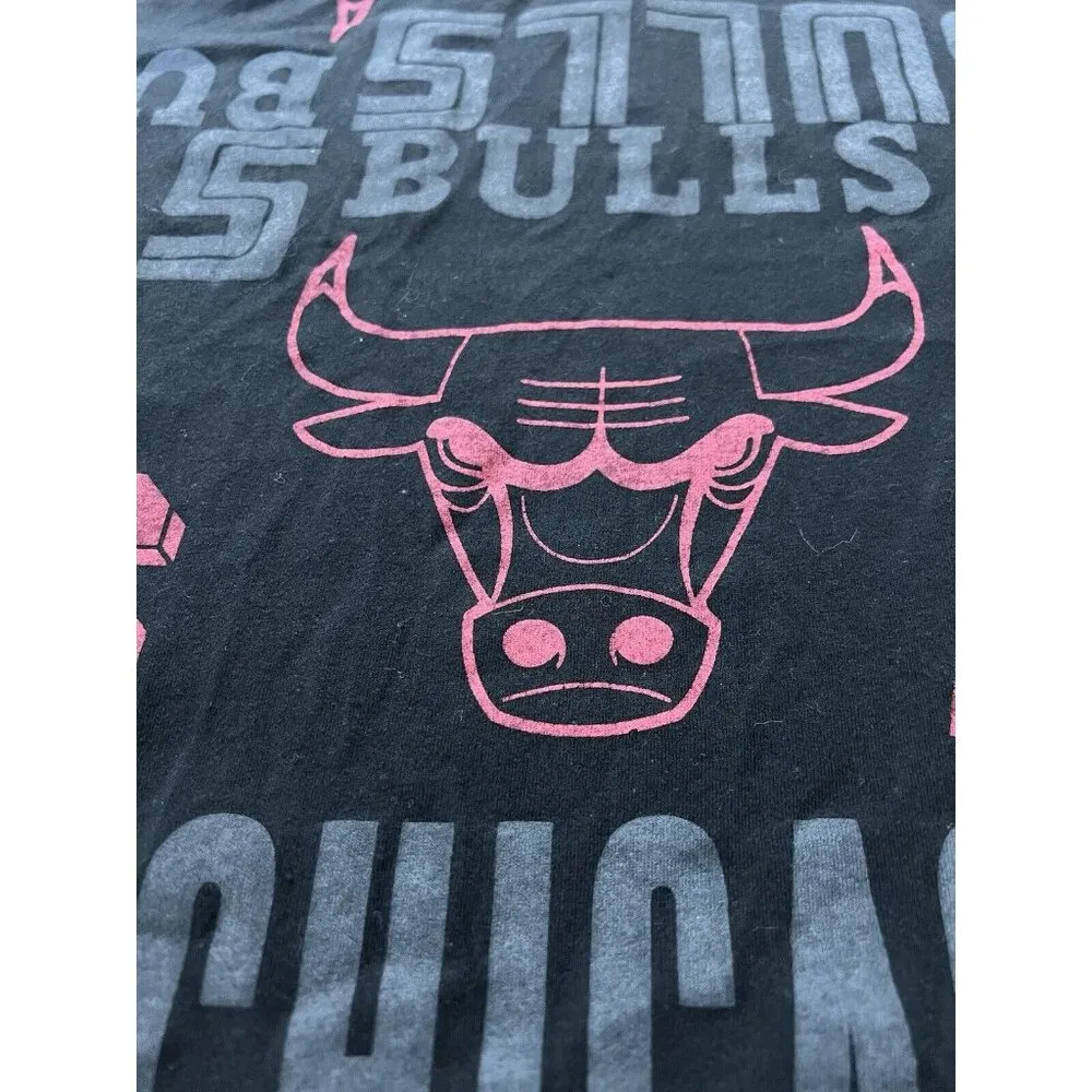 NBA Chicago Bulls Size XL Short Sleeve Crop Top Black Athletic Sports Basketball - Image 7