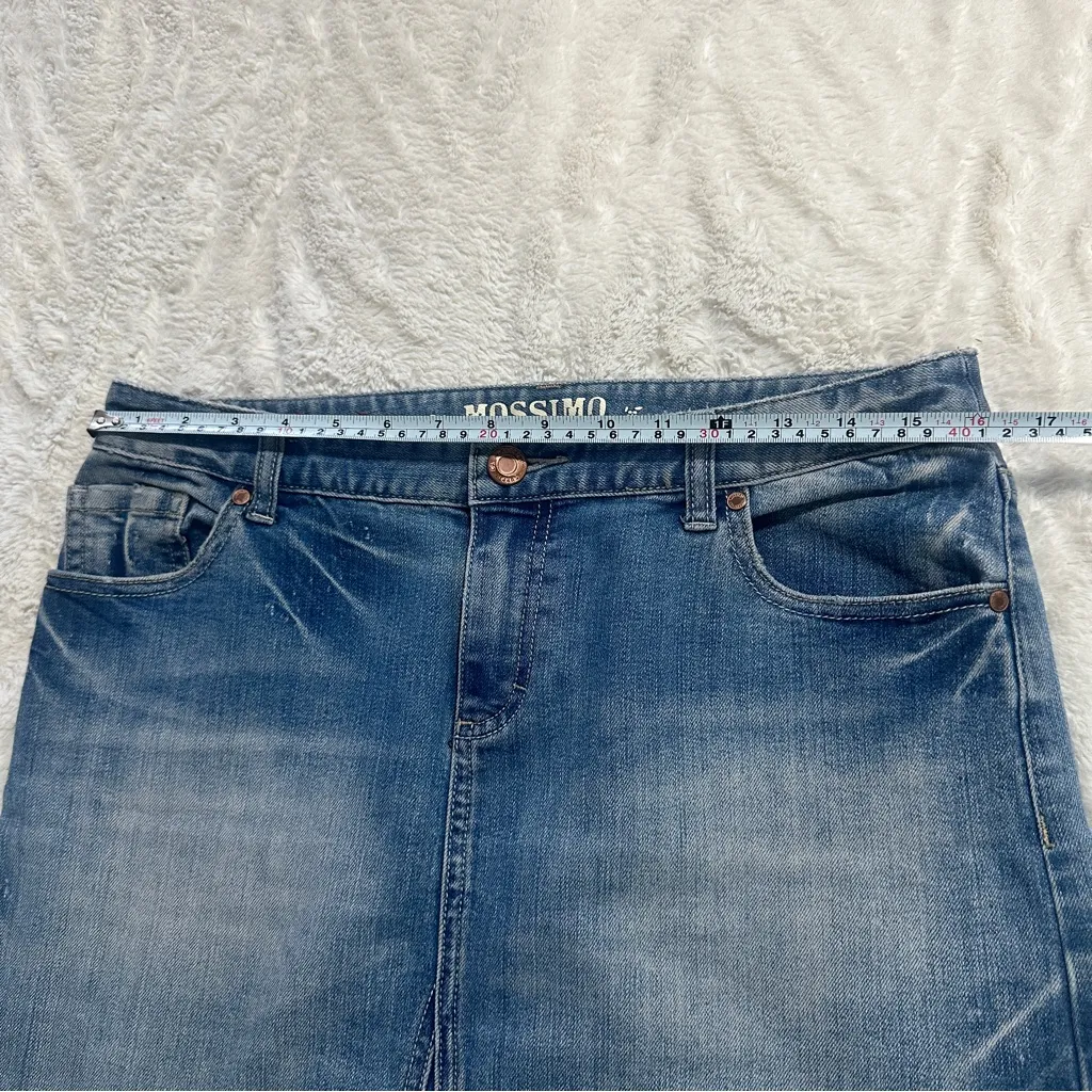 Mossimo Supply Co. Women's Size 9 Blue Denim Raw Hem Straight & Pencil Skirt - Image 6
