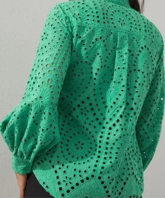 Eyelet Billow Sleeve Blouse - Image 2