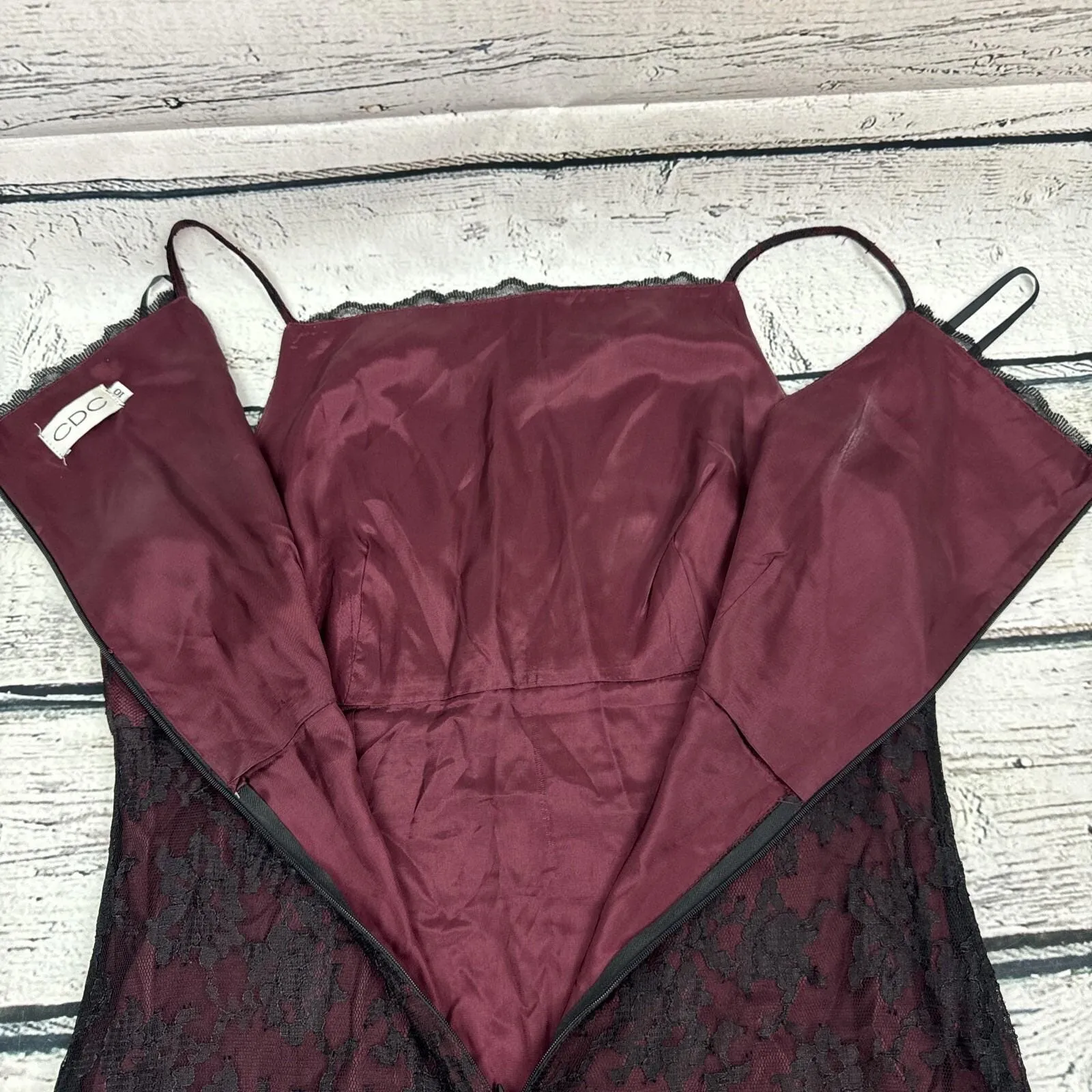 CDC Caren Desiree Co Women's Red &‎ Black Cocktail Dress [Size 10] Made in USA - Image 8