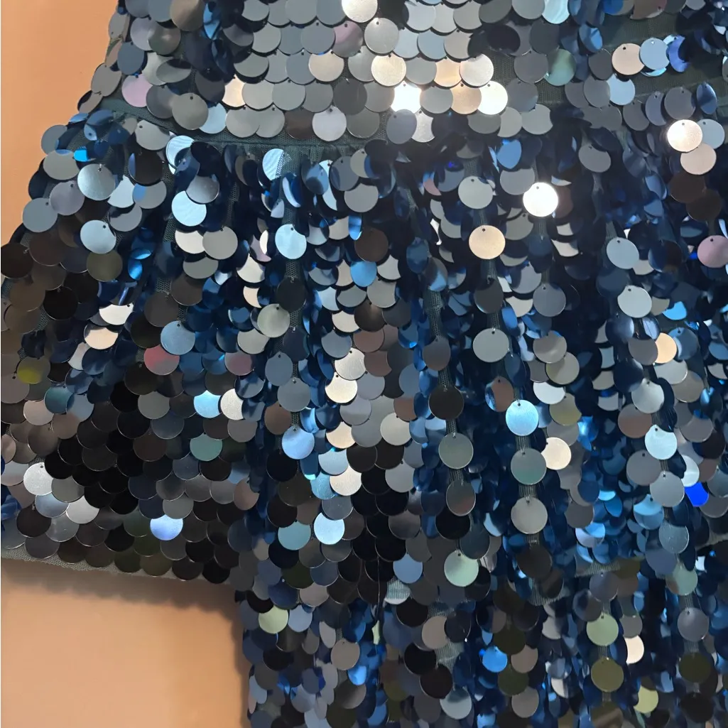 ASOS EDITION NWT Blue Tiered Sequin Cami Midi Dress - Image 10