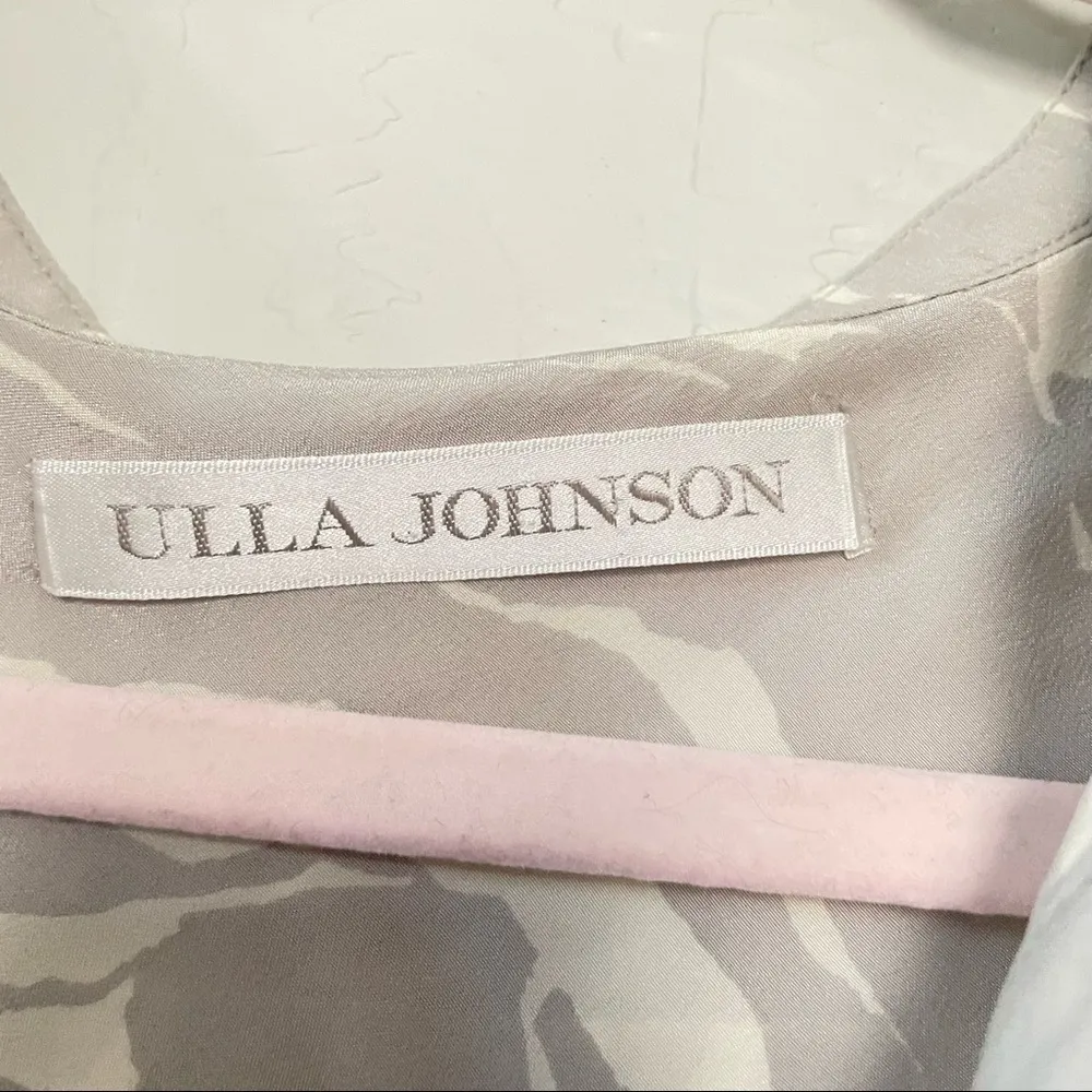 Ulla Johnson Silk Short Sleeve Drawstring Dress in Zebra Sand Beige ā Size M - Image 6